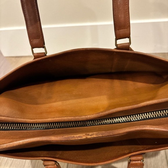Vtg Coach Leather Embassy Briefcase Purse Handbag British Tan Brown Made in USA - Picture 10 of 12